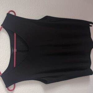 Ann Taylor Factory Large Petite Mixed Media Chic Black Sleeveless Top